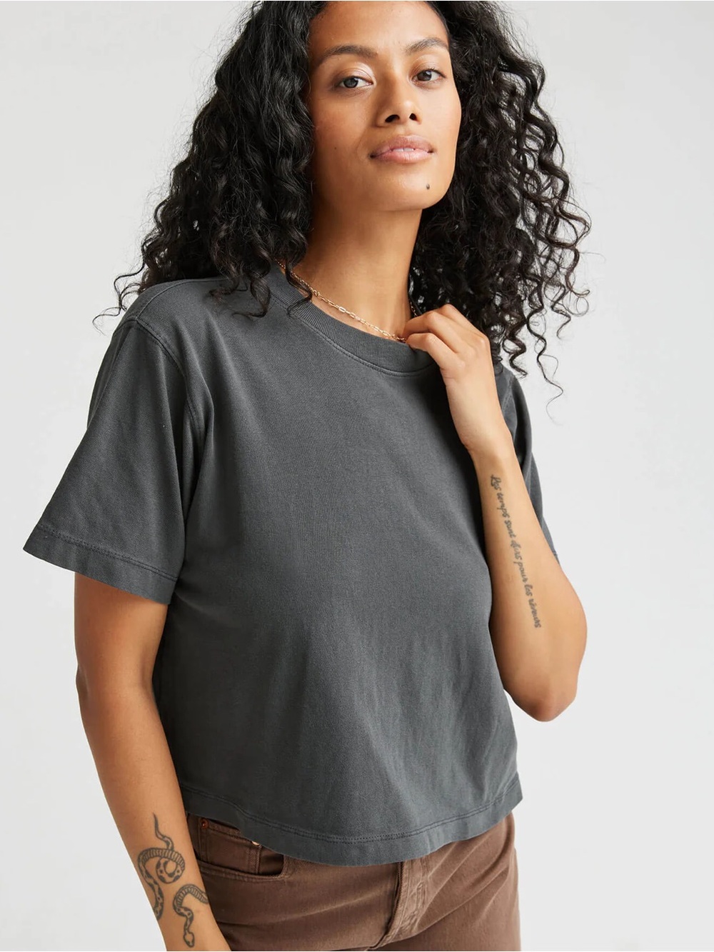 Relaxed Crop Tee, dark grey - Picture 3 of 9
